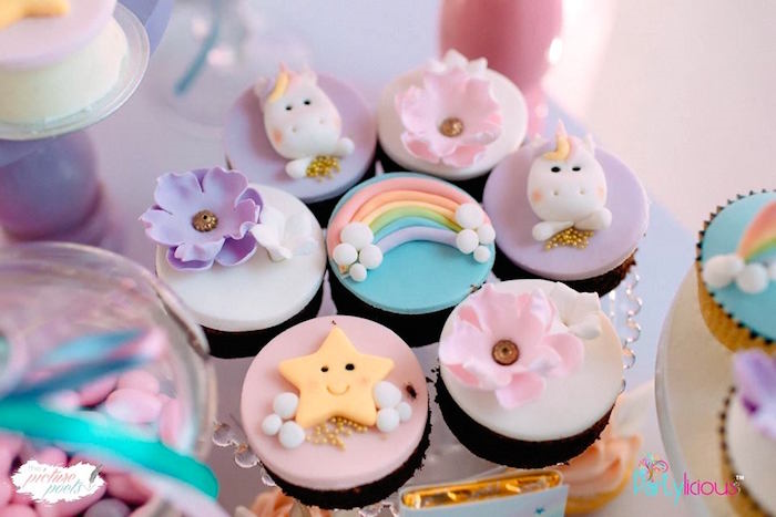 Unicorn Theme Cupcakes