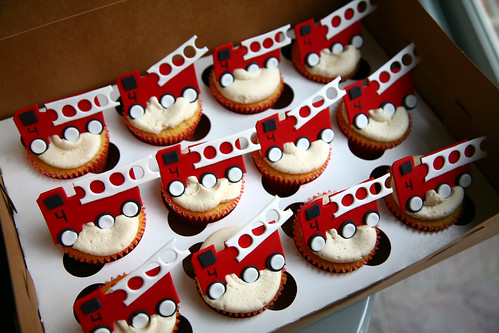 Fire Engine Cupcakes