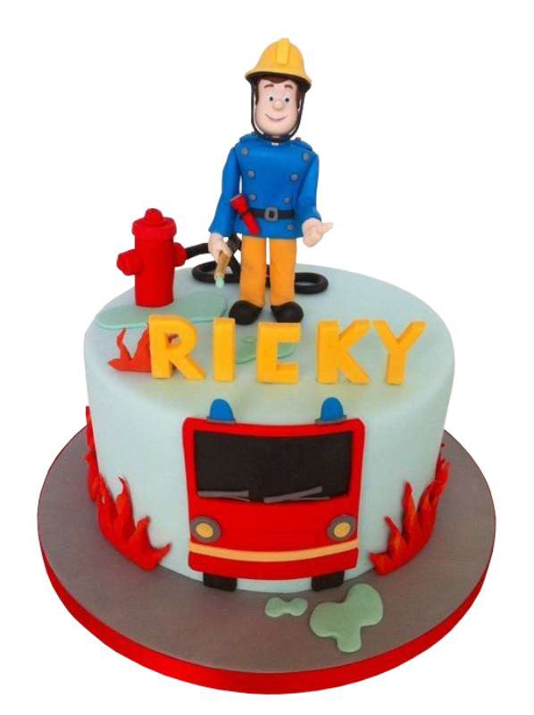 1st birthday fireman sam cake