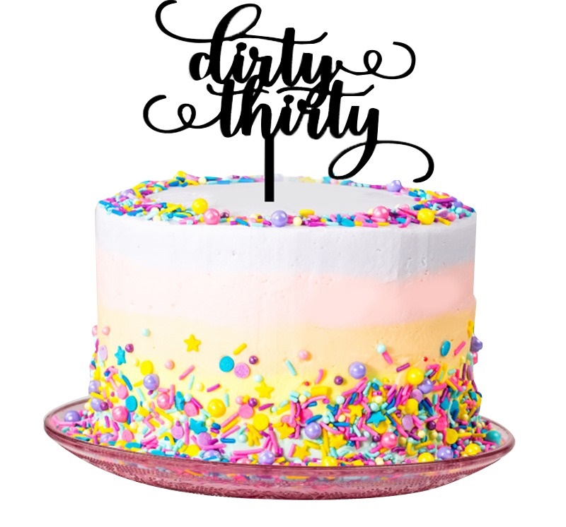 Dirty 30 Cake Topper Glitter Birthday Cake Topper. Funny - Etsy