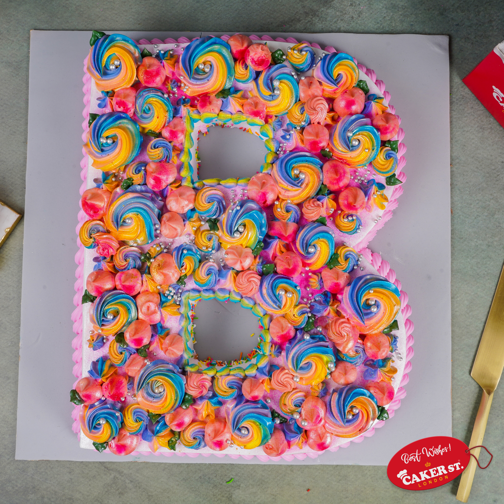 Alphabet B Birthday Cake