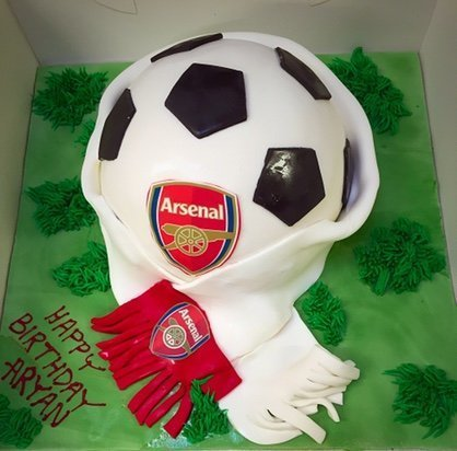 Arsenal Football Birthday Cake For Him, B