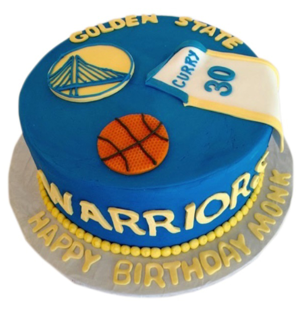 2 Tier Golden State Warrior Themed Birthday Cake - CakeCentral.com