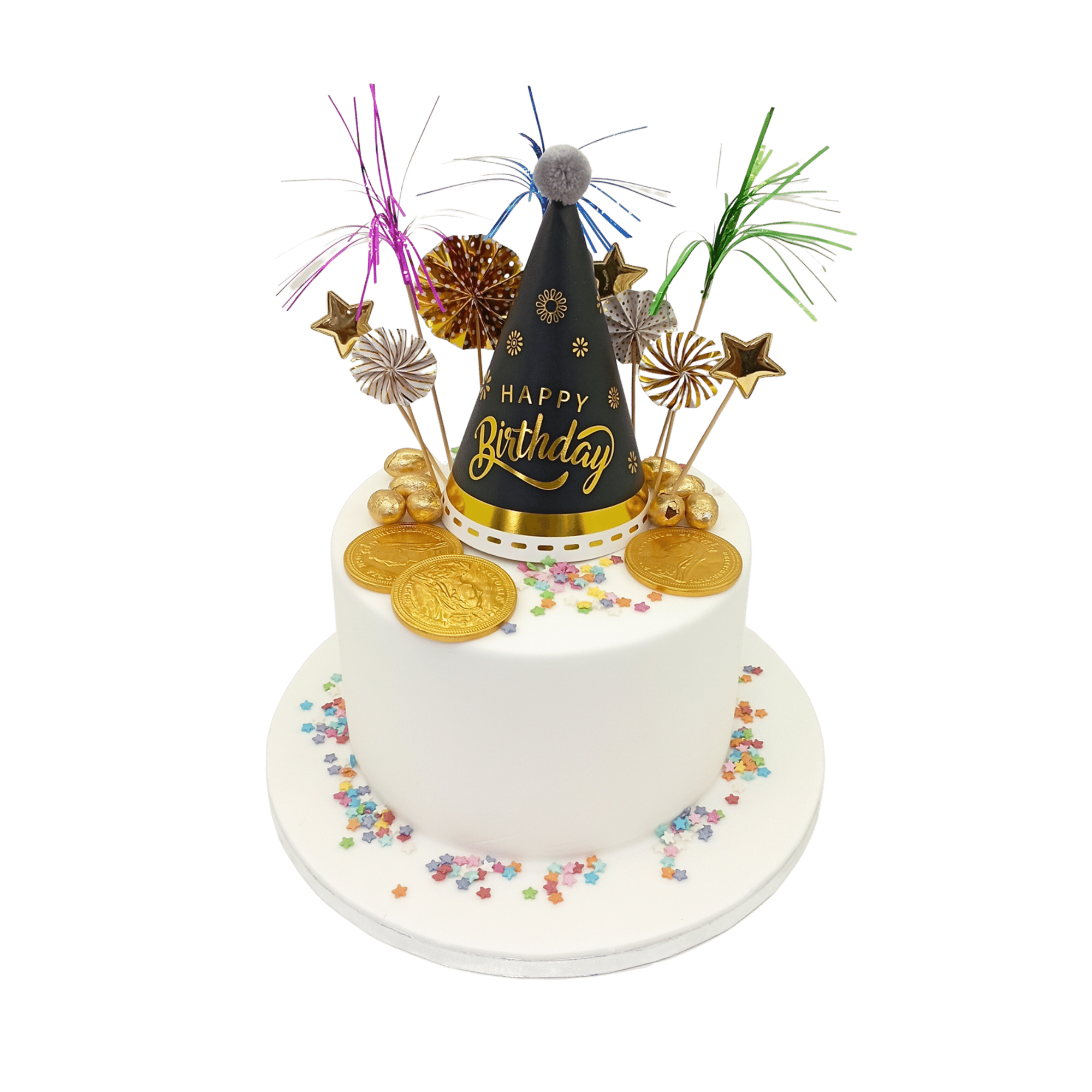 Birthday Cake with Golden Coins 