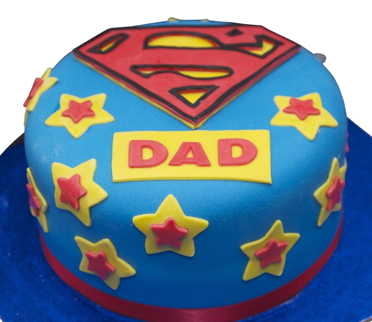 Superdad theme customized cake for dads 70th birthday - - CakesDecor