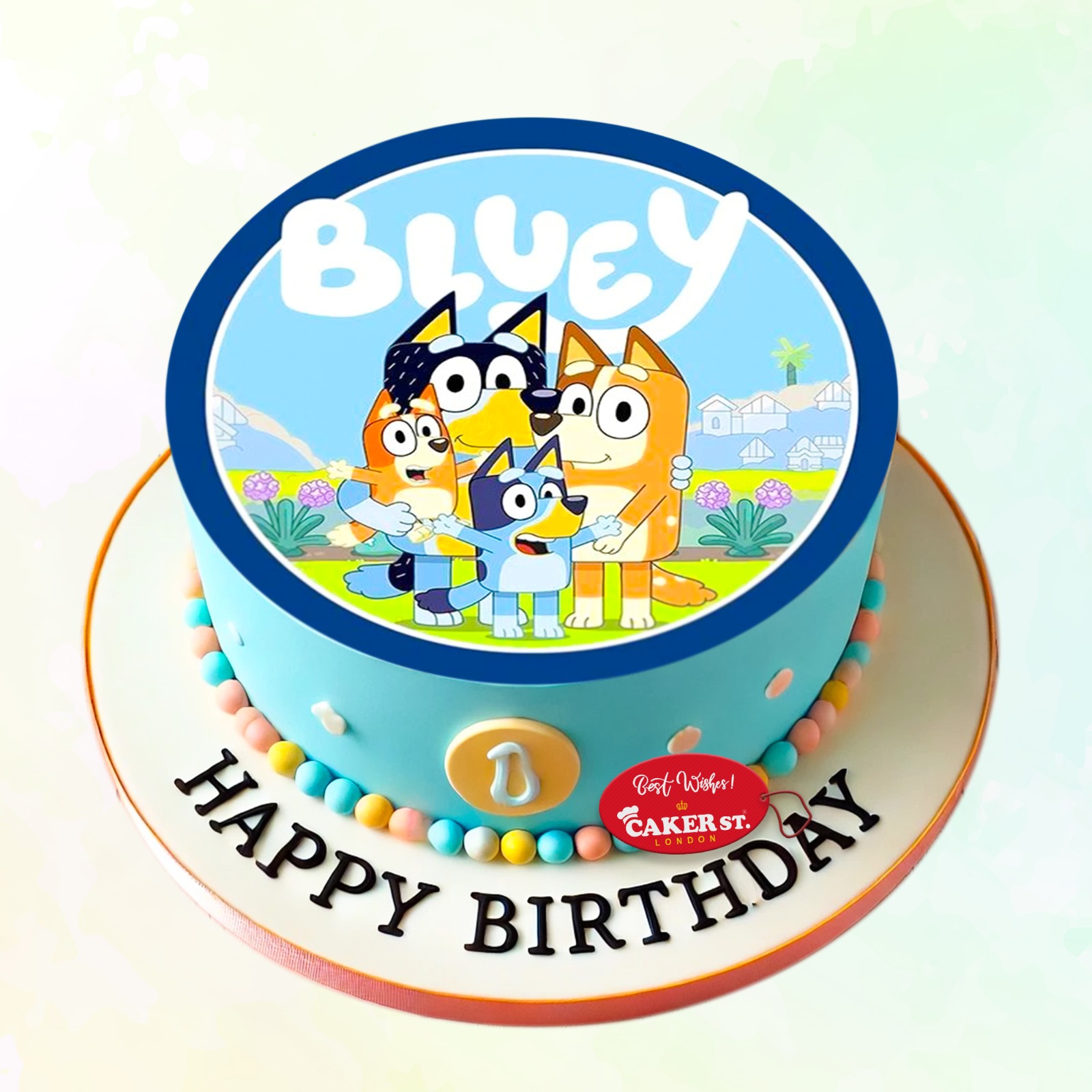 Bluey Themed Birthday Cake