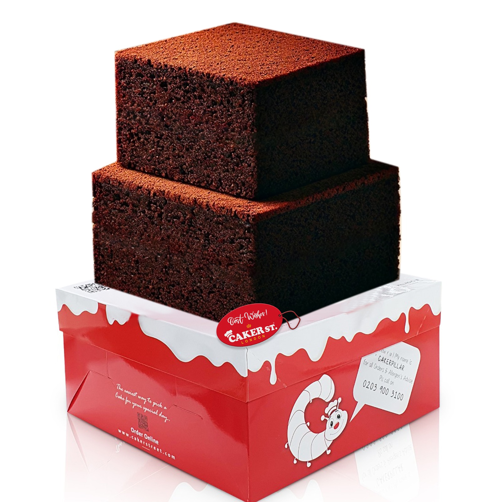 Chocolate Square Two-Tier Cake Sponge