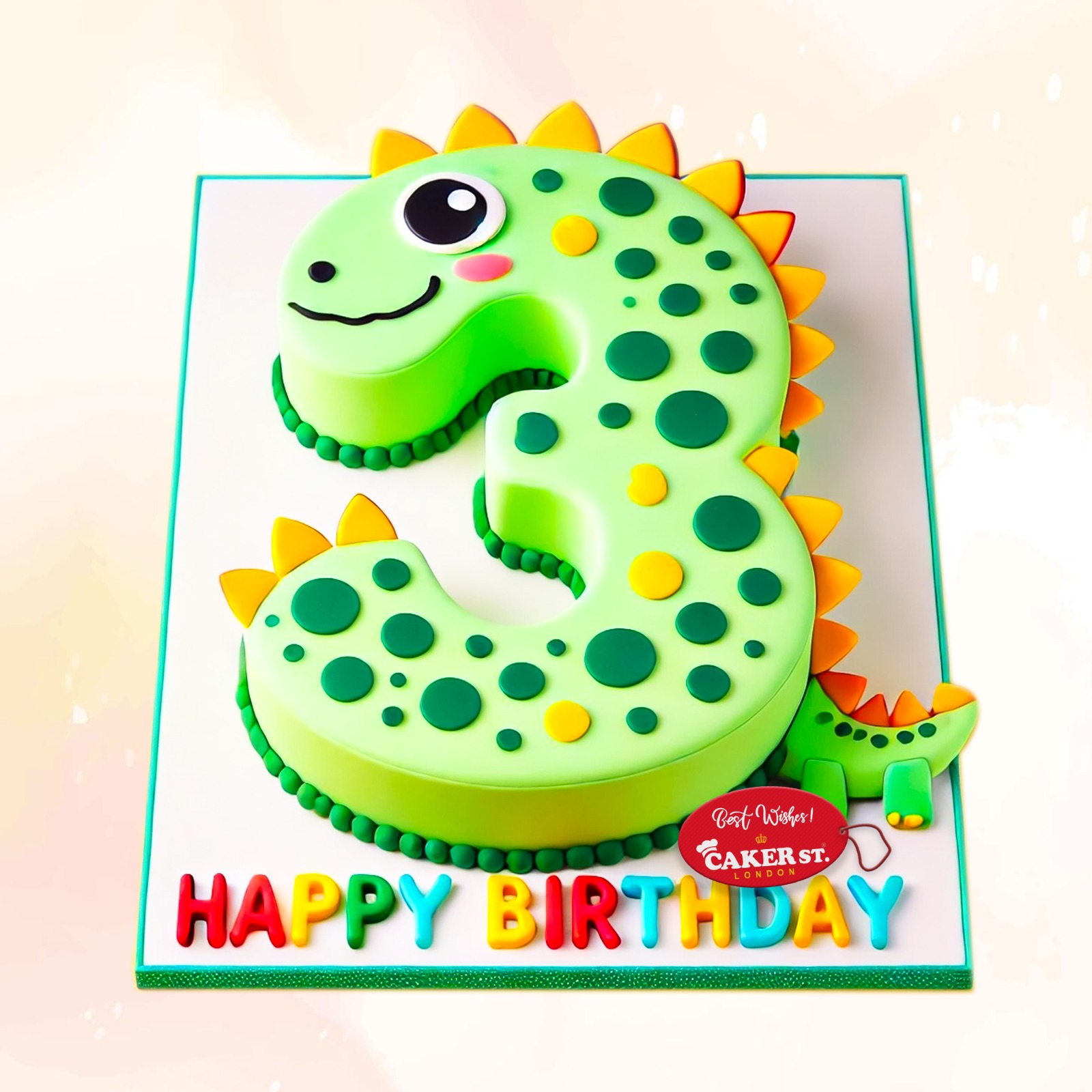 Dino 3rd Birthday Cake For Boys