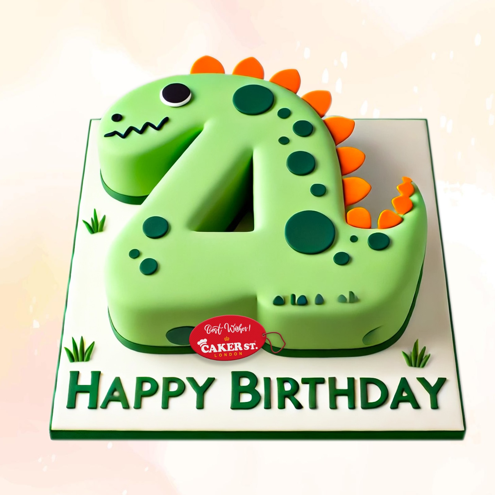 Dino 4th Birthday Cake For Boys