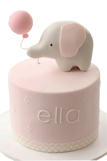 Baby Elephant Cake in Pink - Decorated Cake by CakeAvenue - CakesDecor
