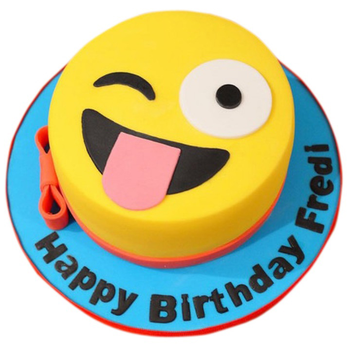 Emoji Smiley FACE Birthday PRECUT Edible Icing Cake Topper Decoration :  Amazon.co.uk: Grocery