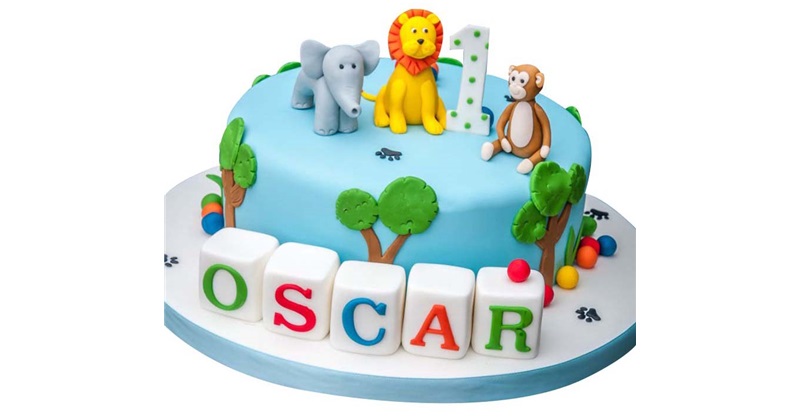 Jungle Animals 1st Birthday Cake — Skazka Cakes