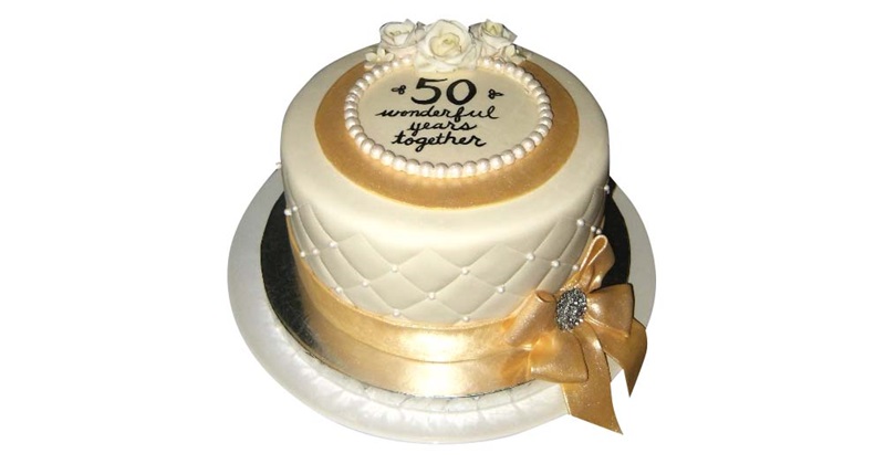 Buy golden wedding anniversary cake Online at Best Price | Od
