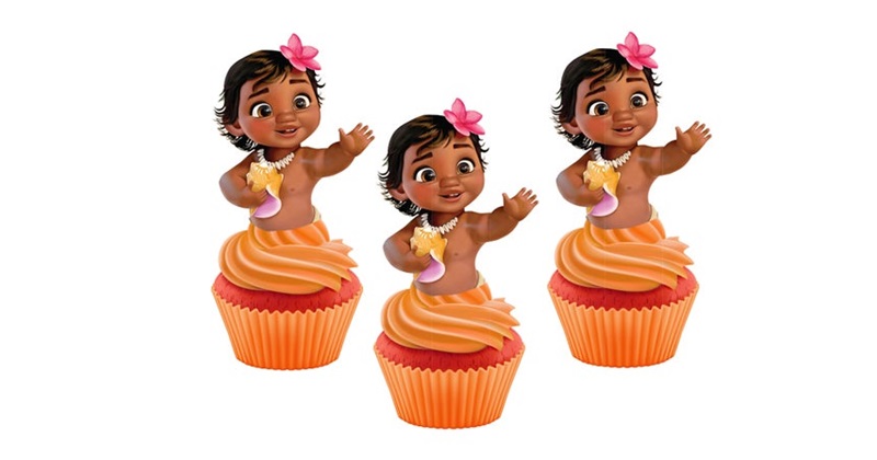 Baby Moana Theme Cupcakes