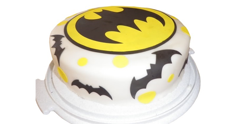 Batman round logo cake