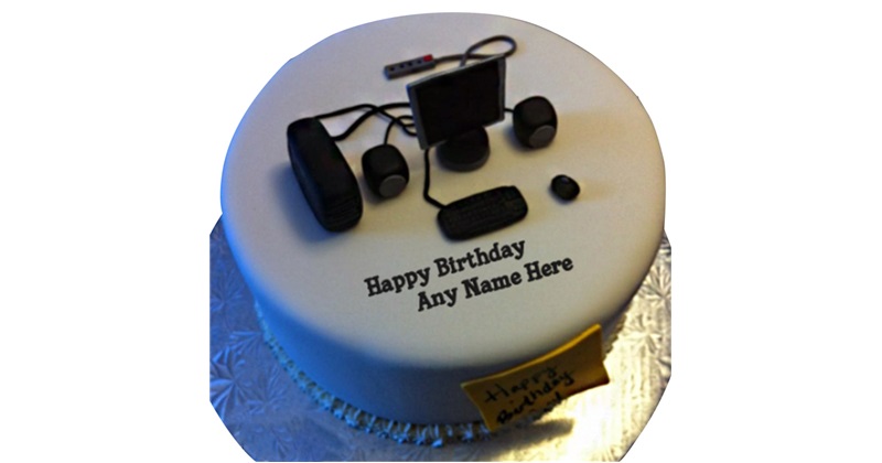 Cake tag: computer - CakesDecor