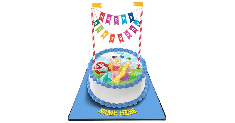 Disney Princess Cake With Happy Birthday Bunting