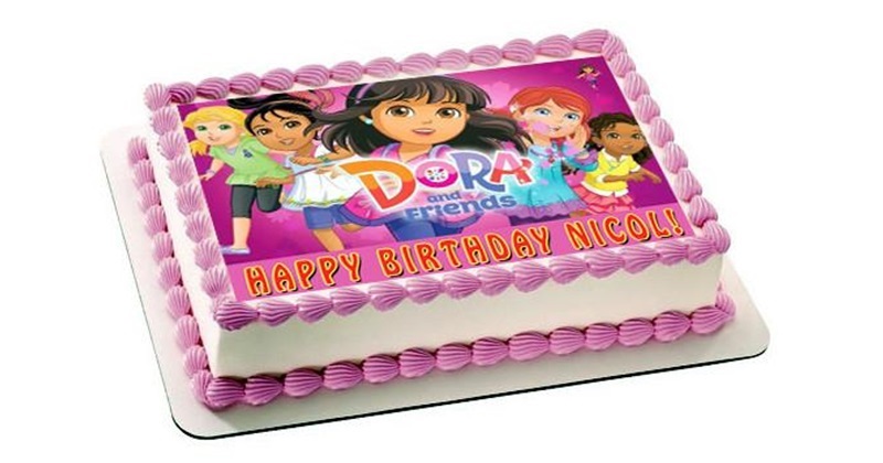 Round 1KG Dora Buji Cake, Packaging Type: Box, For Birthday Parties