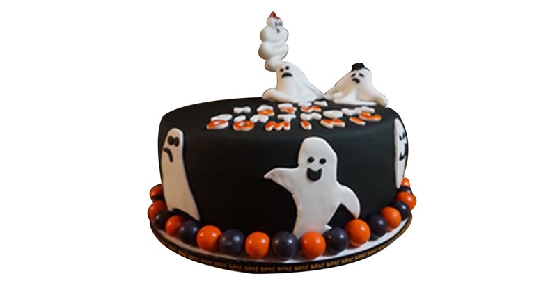 Cartoon Illustration Ghost Happy Birthday Cake Stock Vector (Royalty Free)  139389545 | Shutterstock