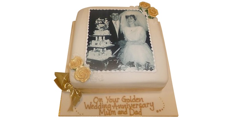 Anniversary Scrollswith Cameo & Roses - We Create Delicious Memories -  Oakmont Bakery