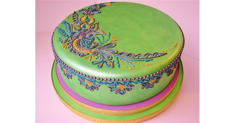 Mehndi design cakes, Buy Mehndi cakes online, Henna Cakes