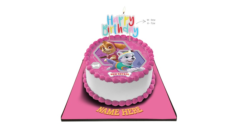 Paw Patrol Cake with Happy Birthday Candle