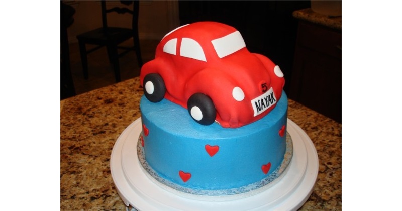 blue beetle car cake