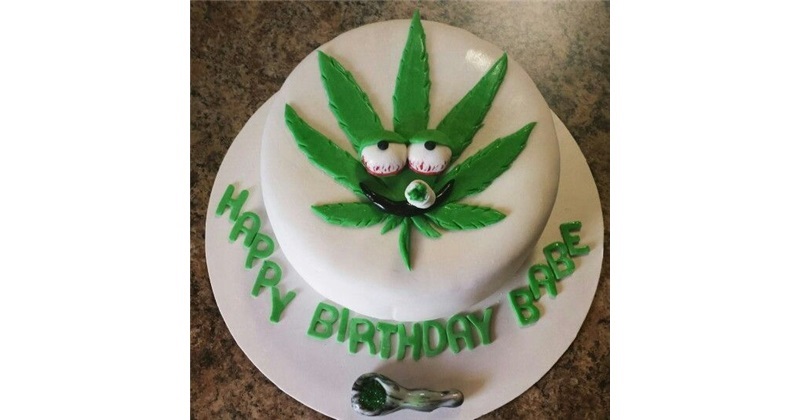 Weed shaped cake