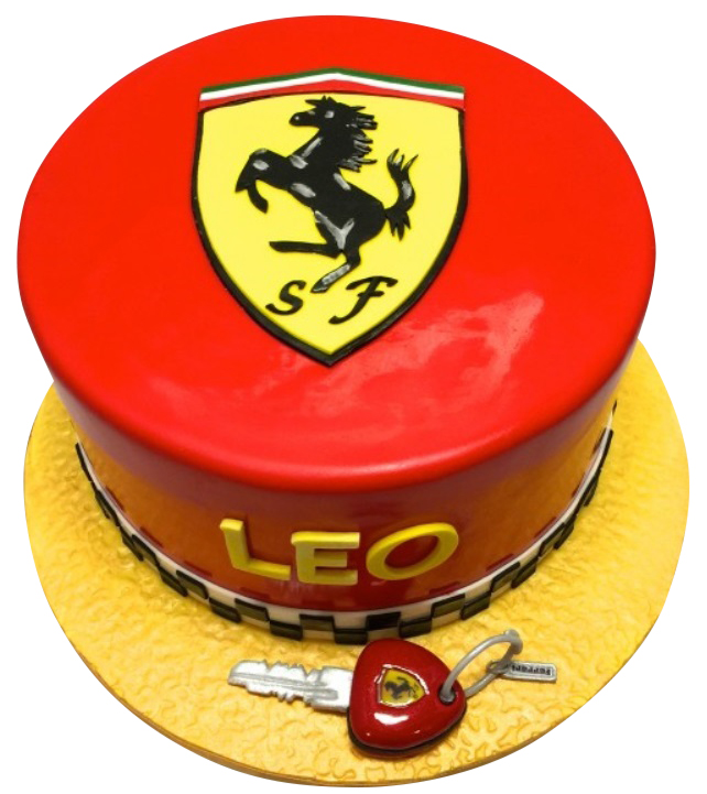 White Stripe Ferrari Cake | Birthday Cake In Dubai | Cake Delivery – Mister  Baker