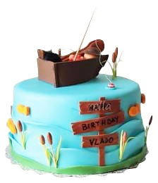 Fishing birthday cake