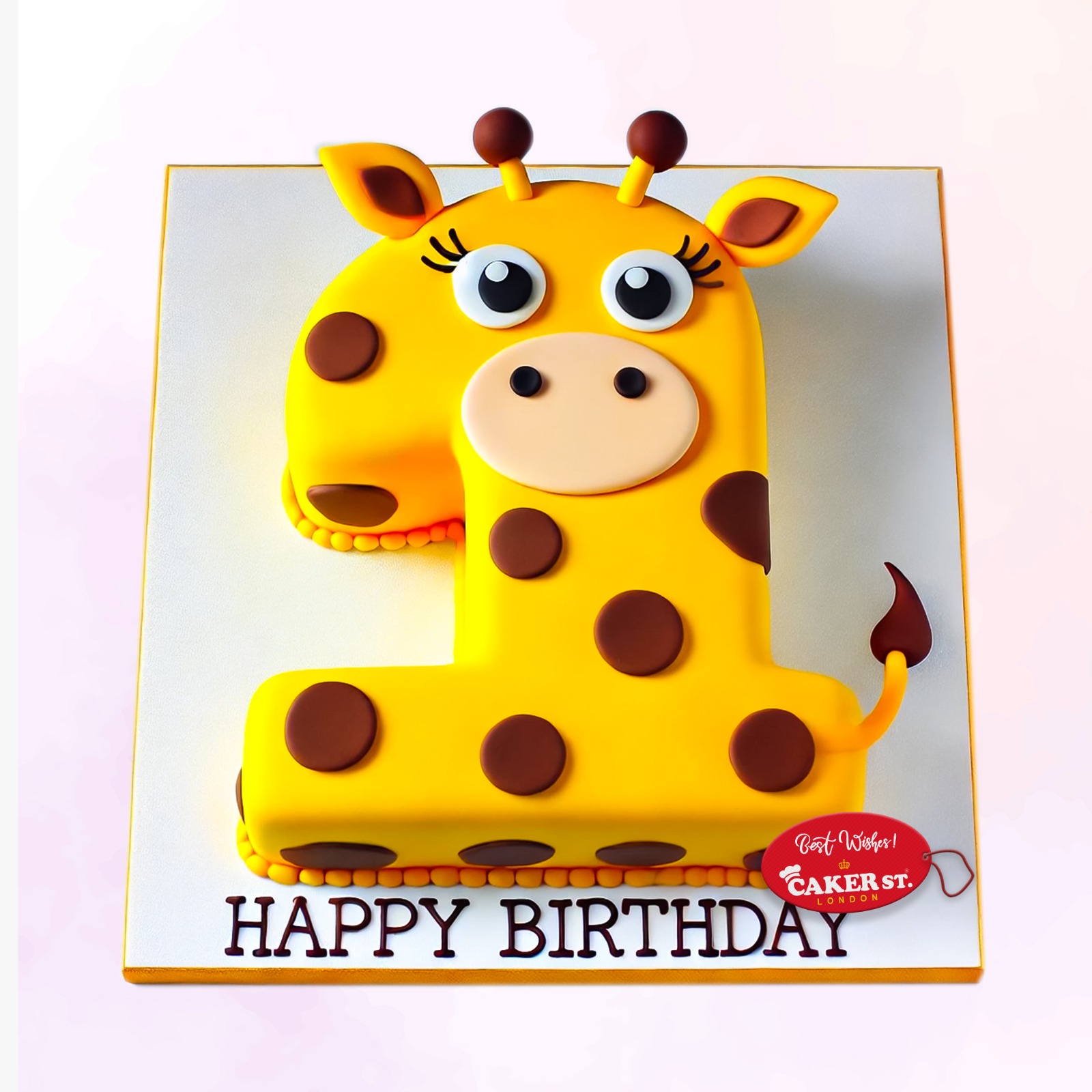 Giraffe 1st Birthday Cake for Boys