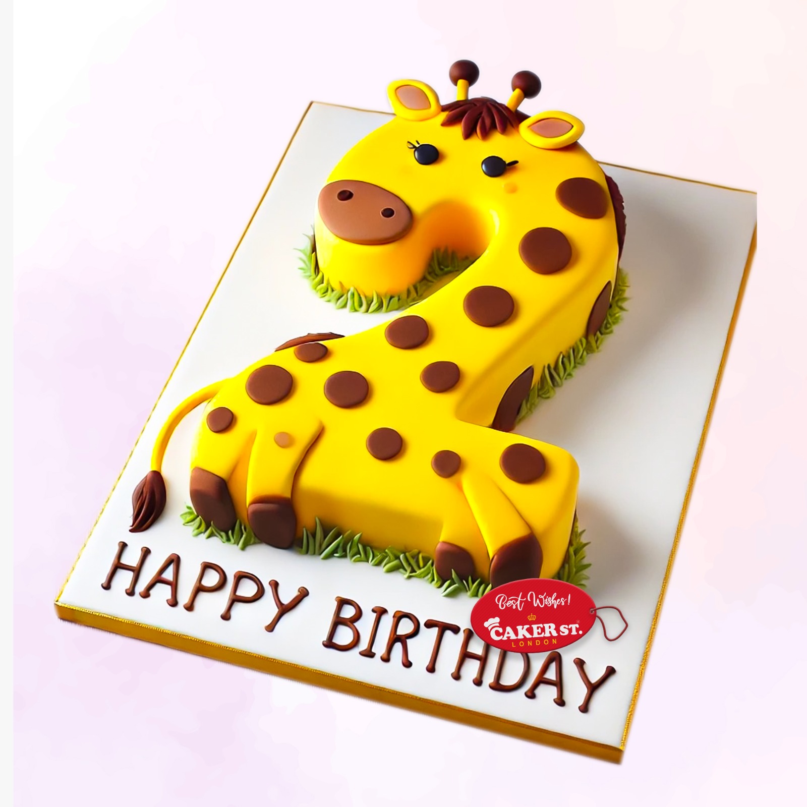 Giraffe 2nd Birthday Cake For Boys 