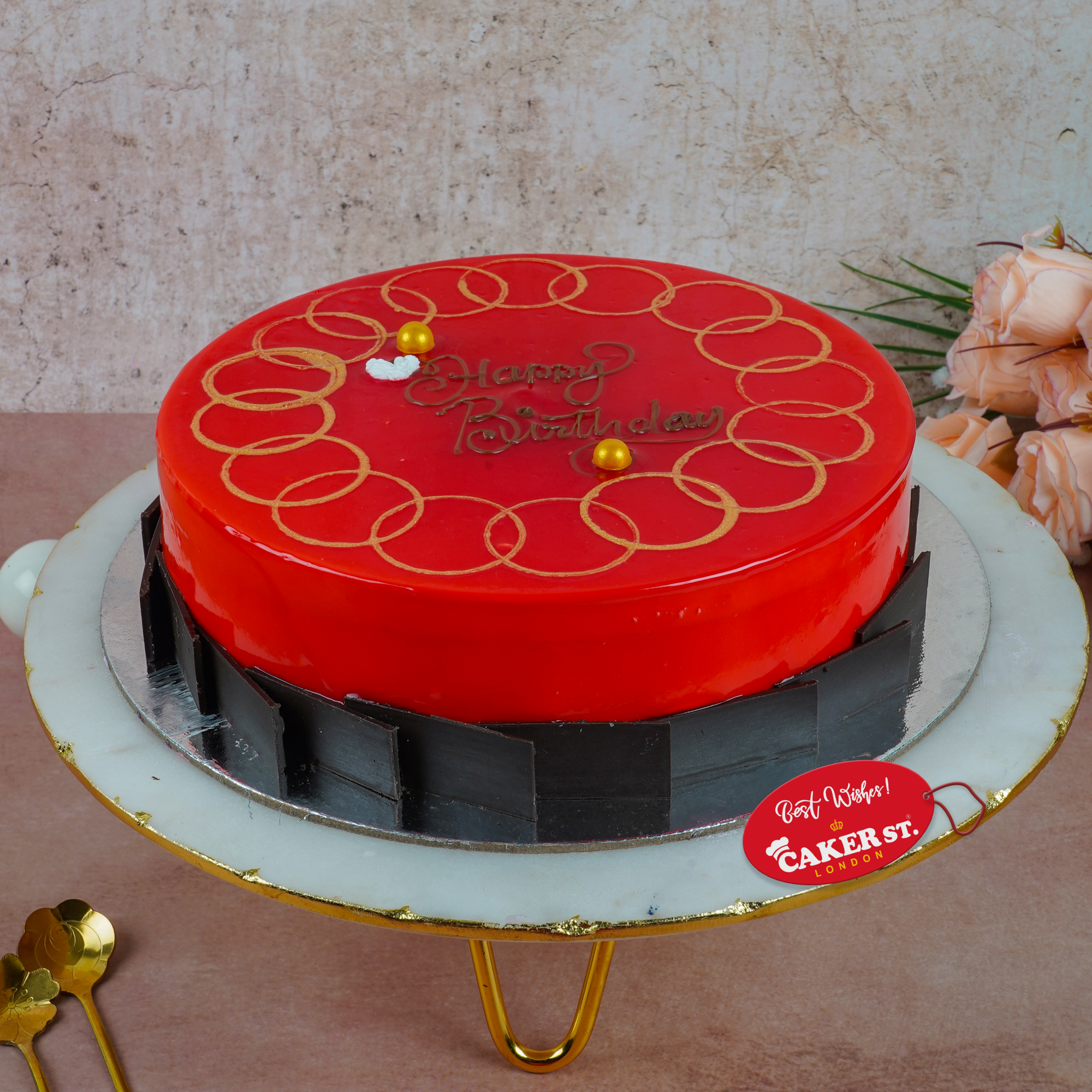 Golden Rings Strawberry Cake