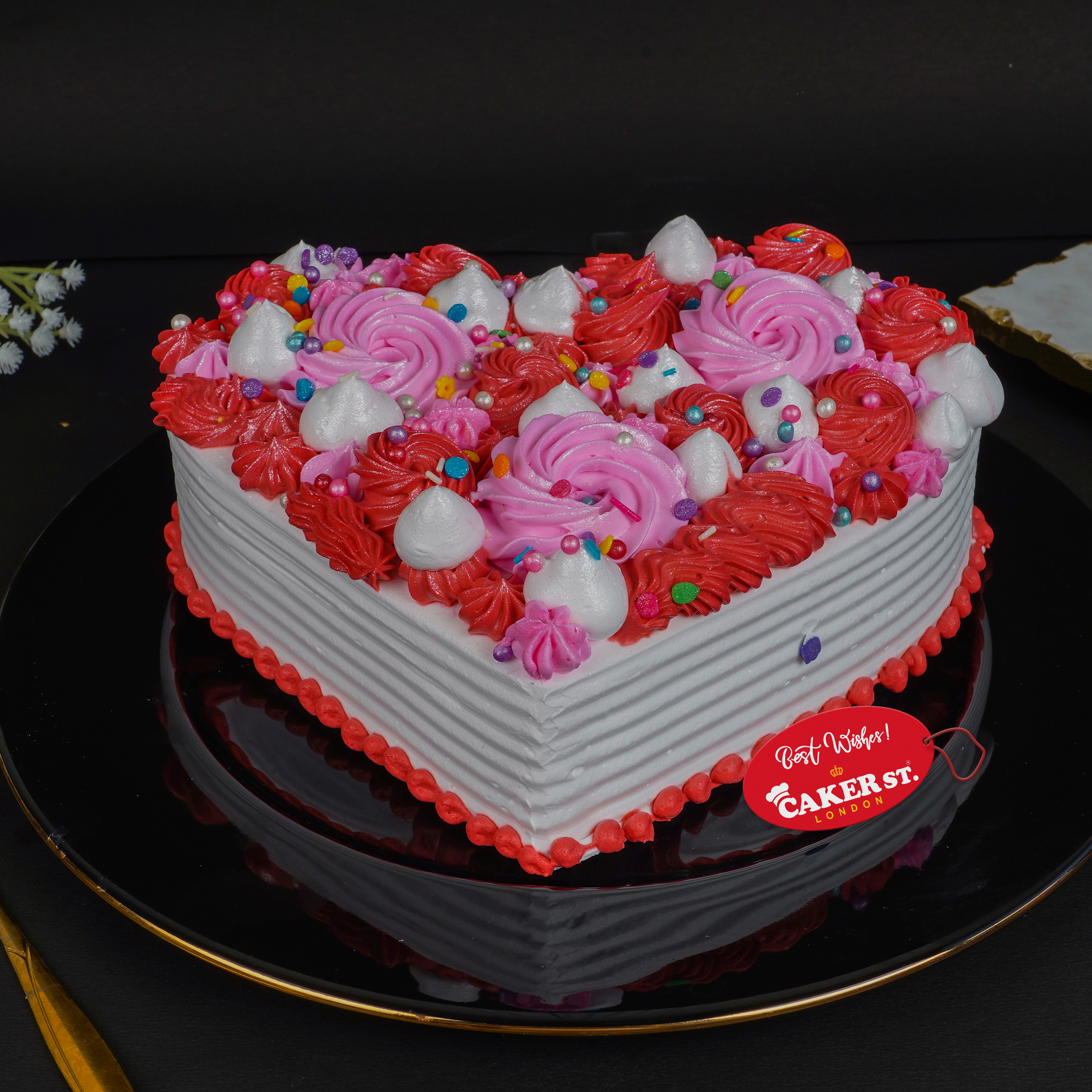 Floral Heart Cake 