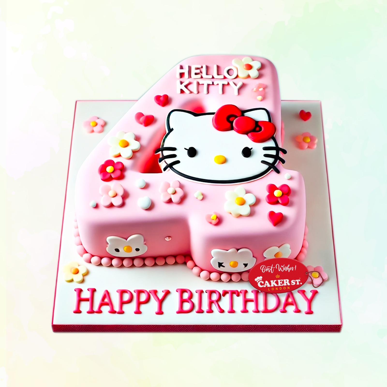 Hello Kitty 4th Birthday Cake For Girls 