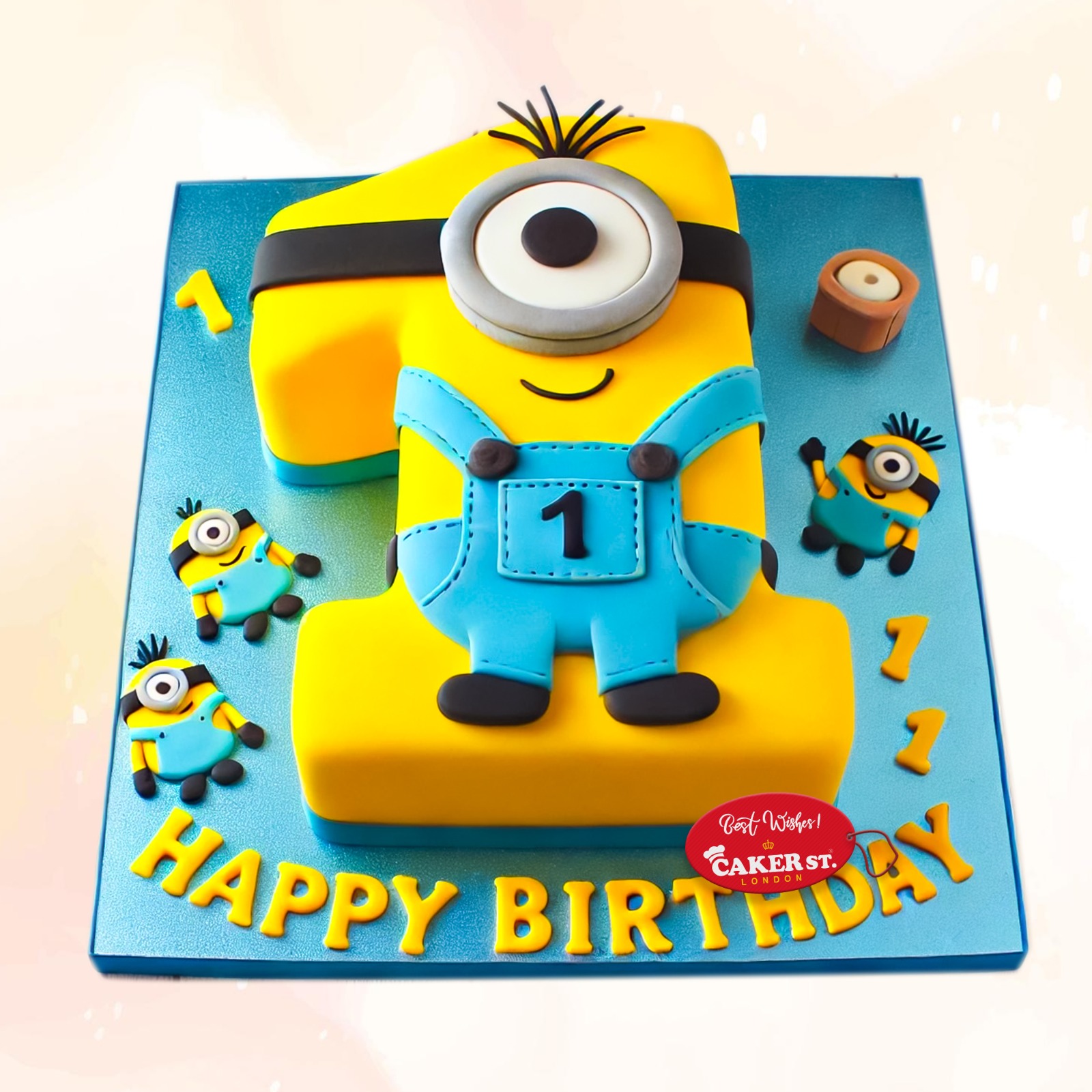 Minion Number 1st Birthday Cake for Boys