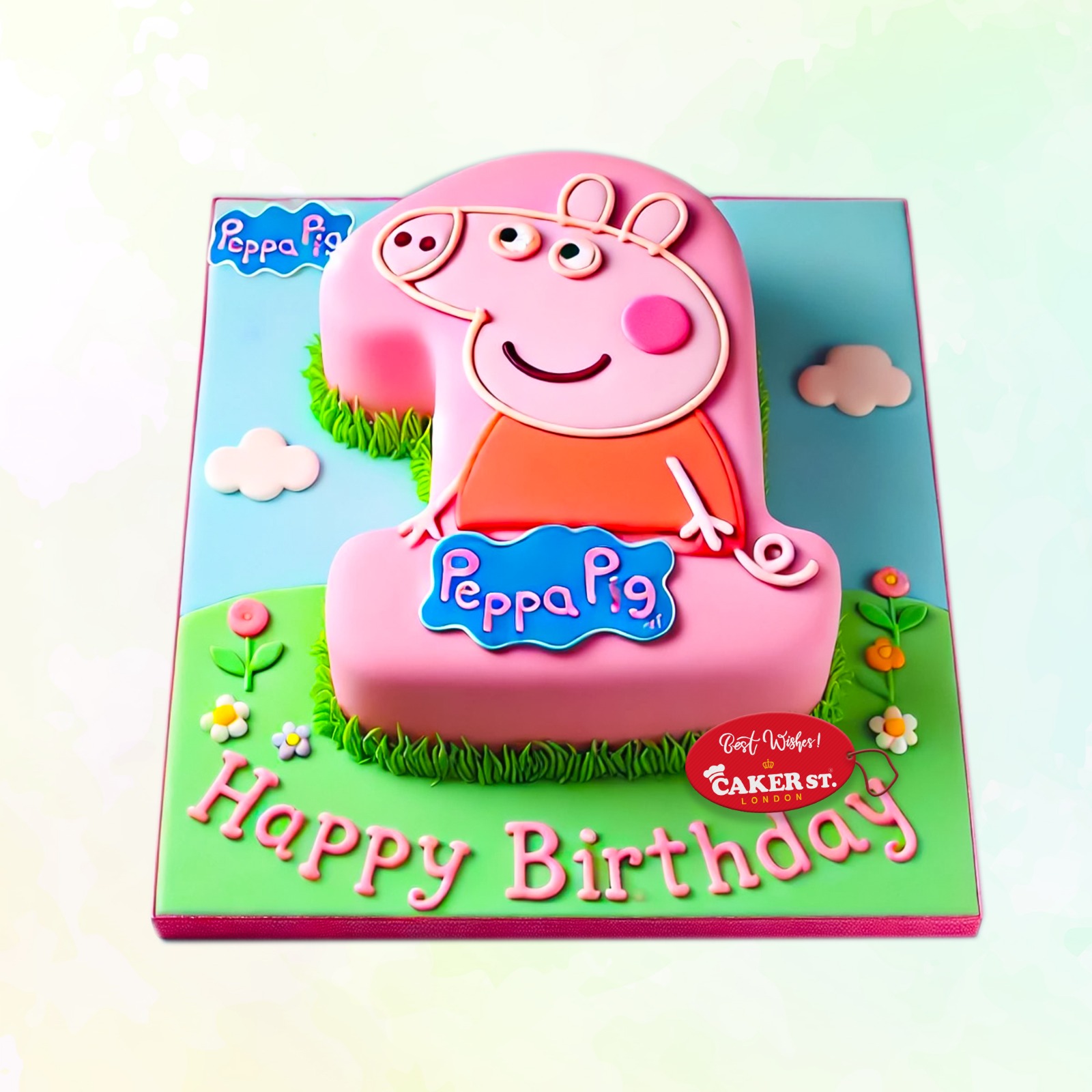 Peppa Pig 1st Birthday Cake for Girls