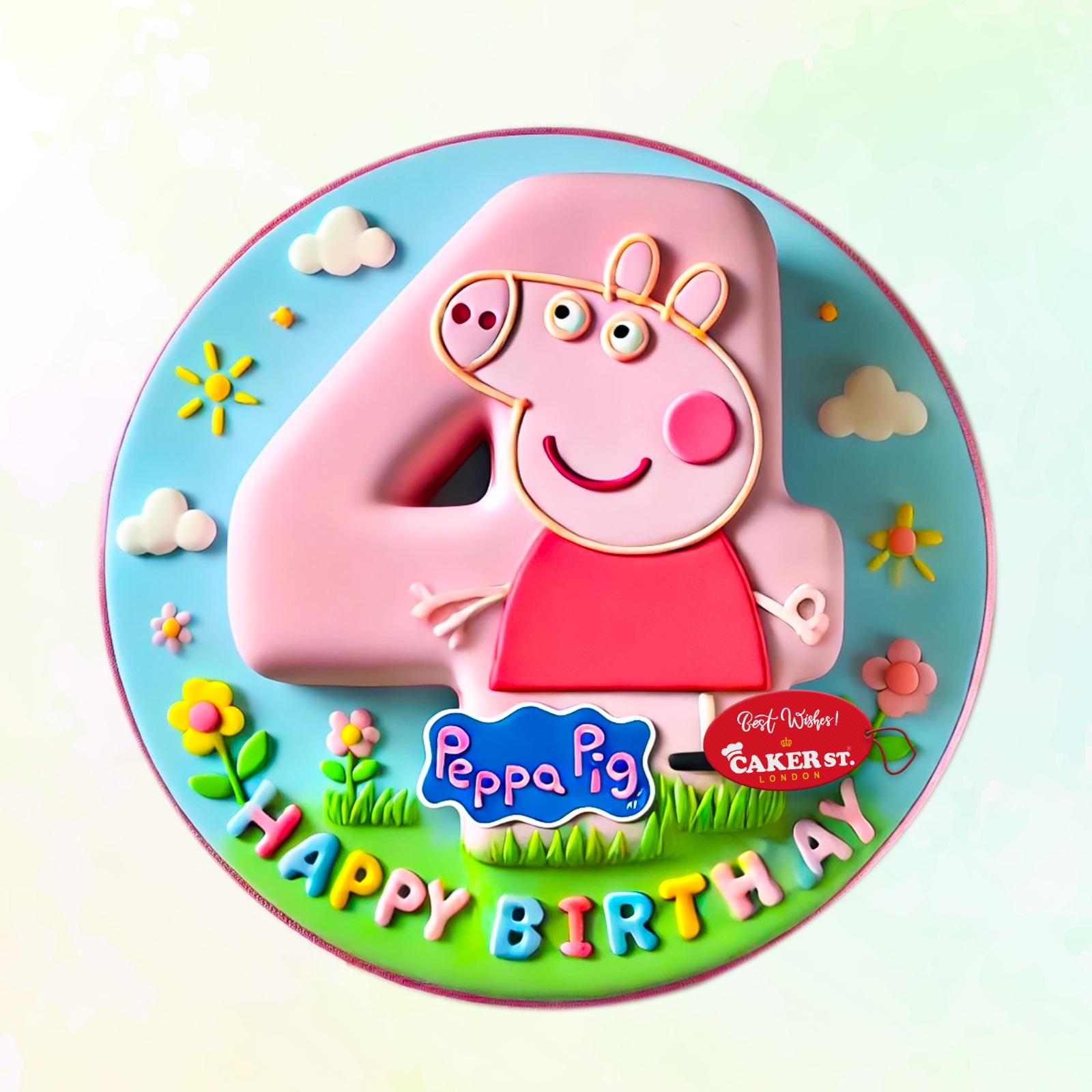 Peppa Pig 4th Birthday Cake For Girls