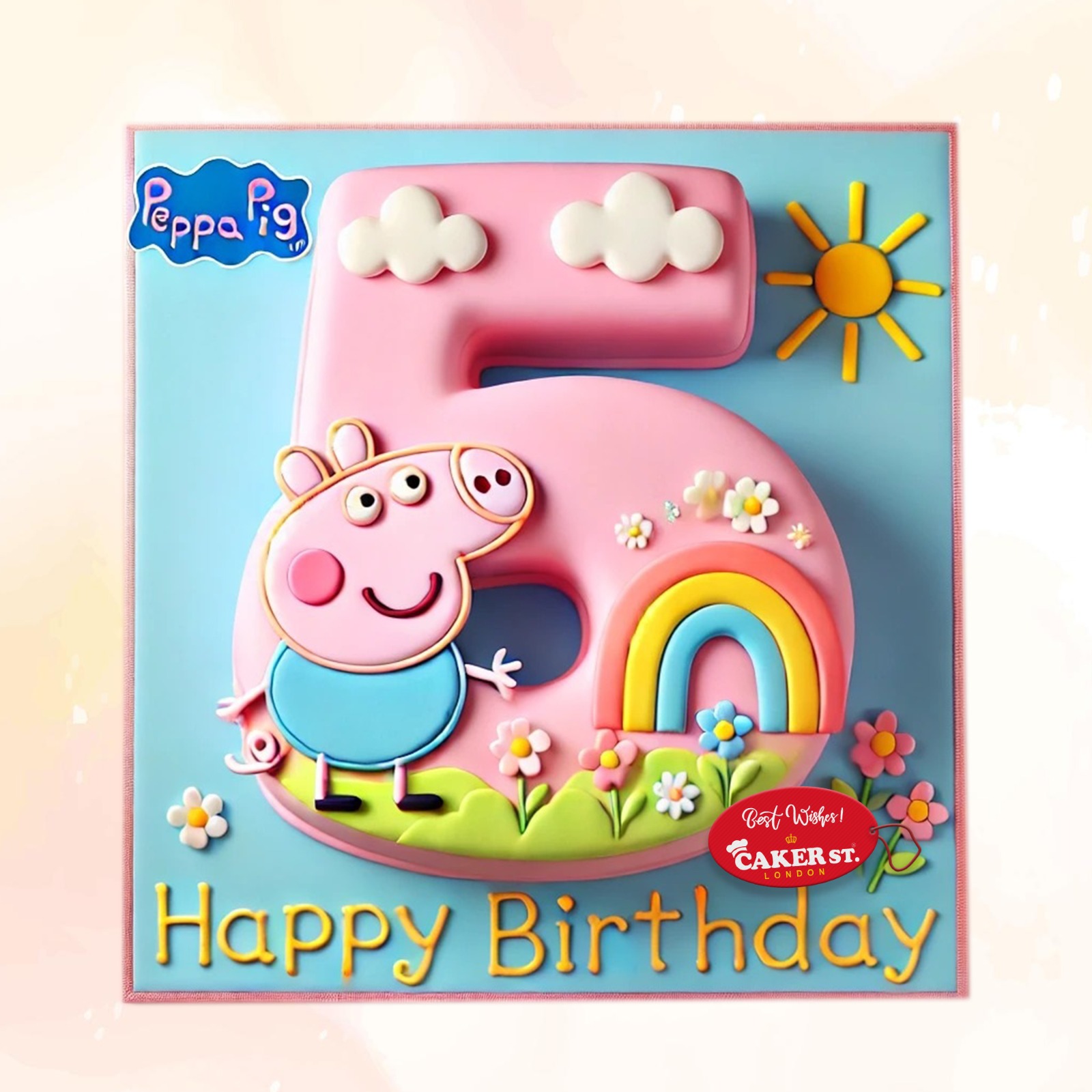 Peppa Pig 5th Birthday Cake For Girls