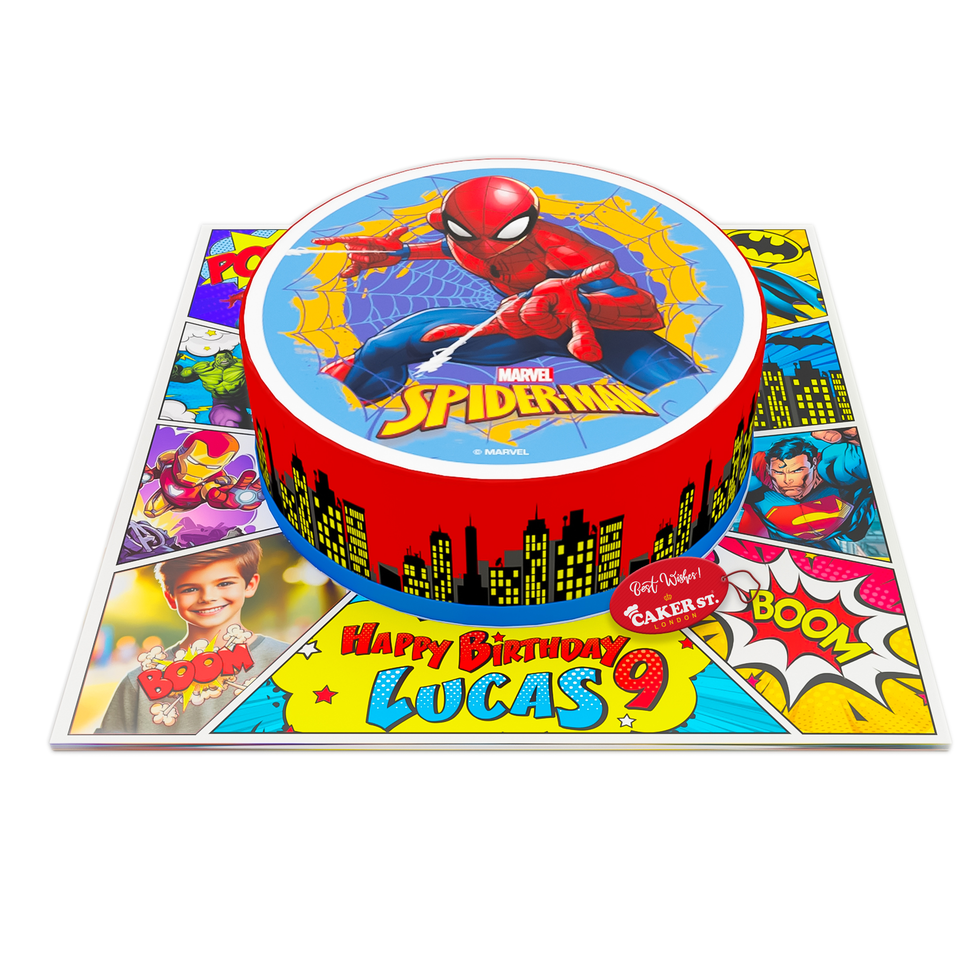 Spiderman Birthday Cake - Personalised 