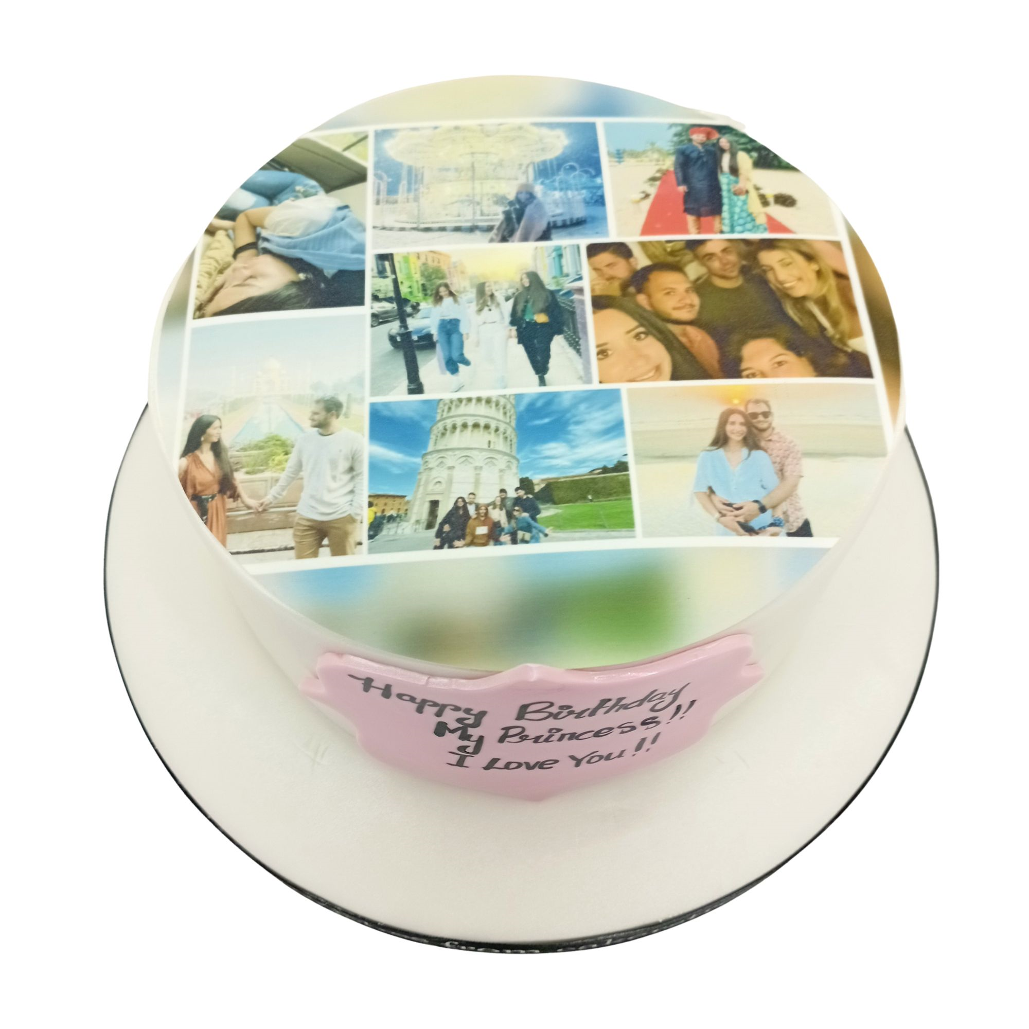 Photo collage cake