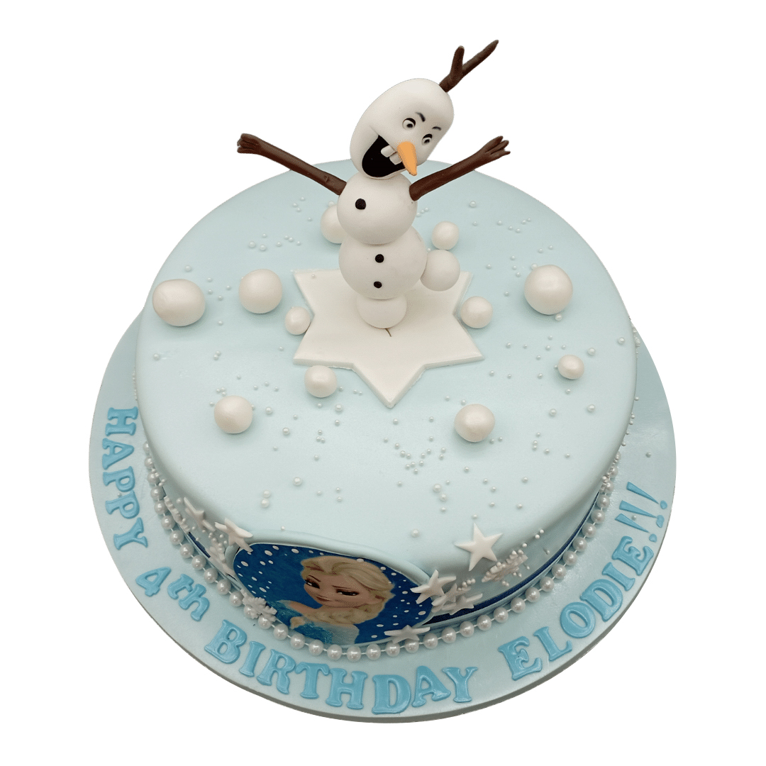 Princess Elsa Frozen Cake With Olaf topper