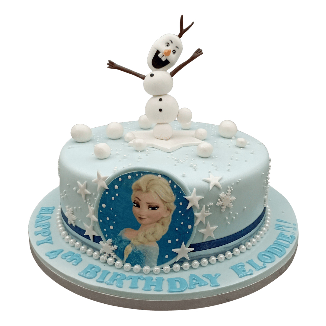 Princess Elsa Frozen Cake With Olaf topper