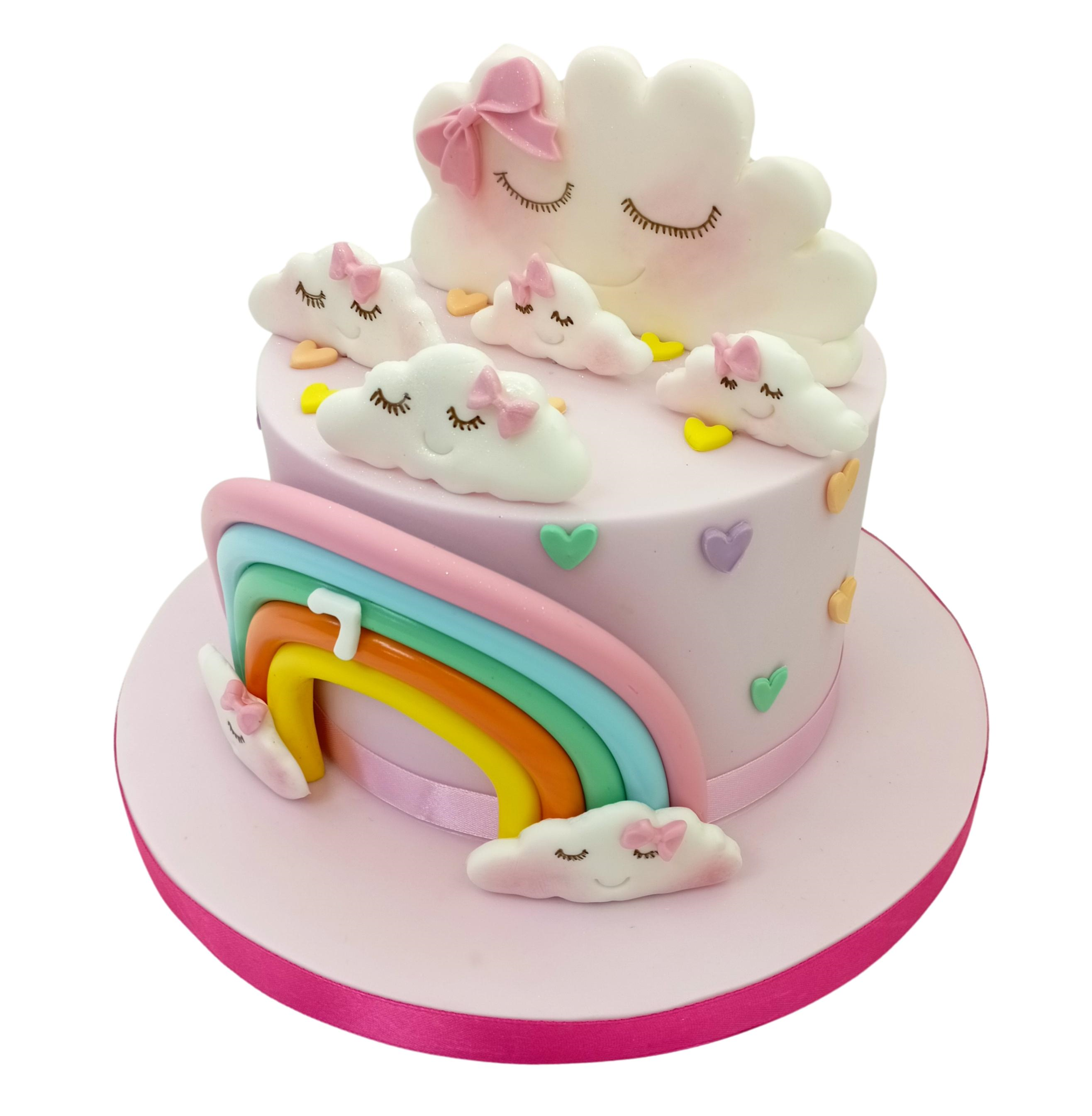 Rainbow and Cloud  Themed Cake  for Kids