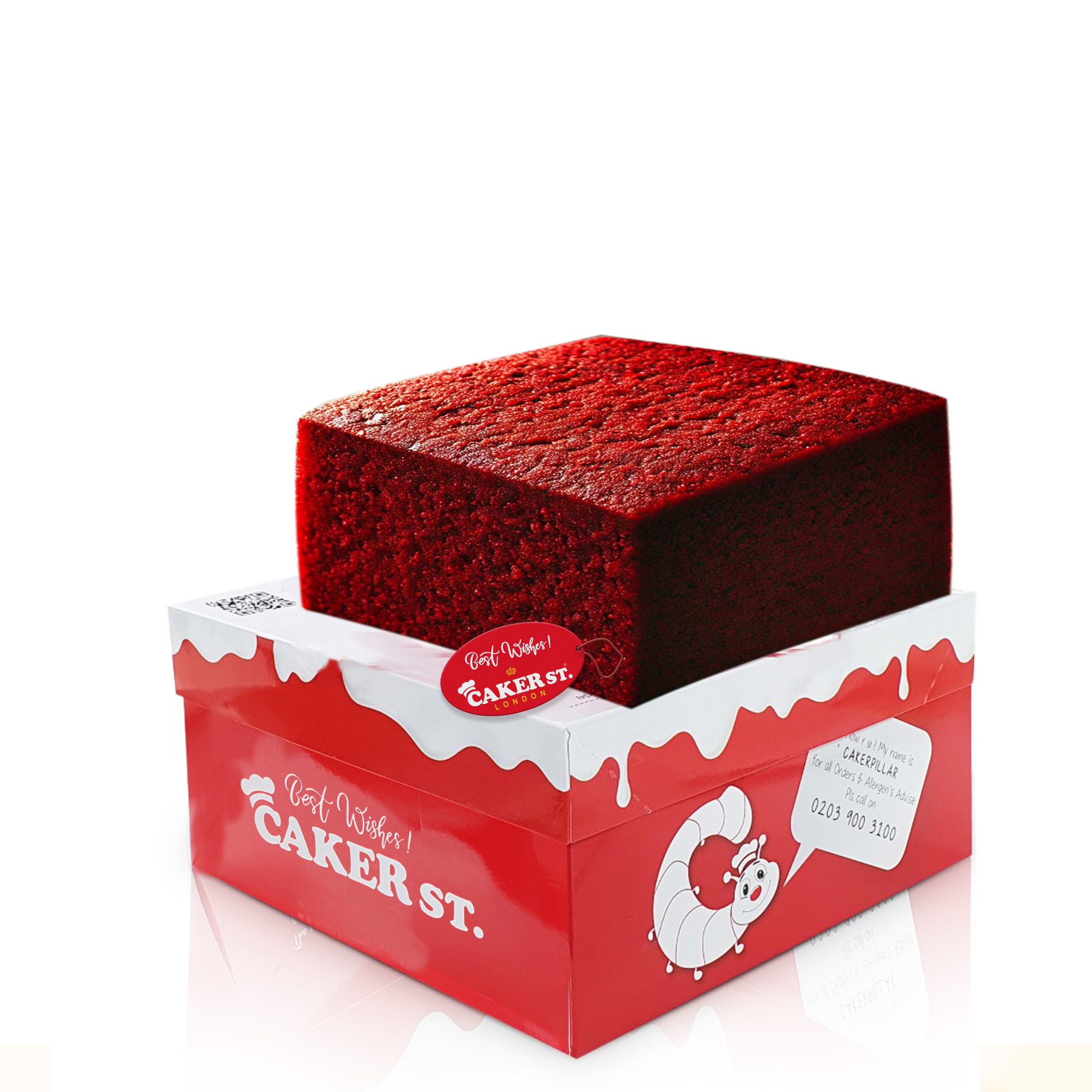 Square Red Velvet Plain Sponge 