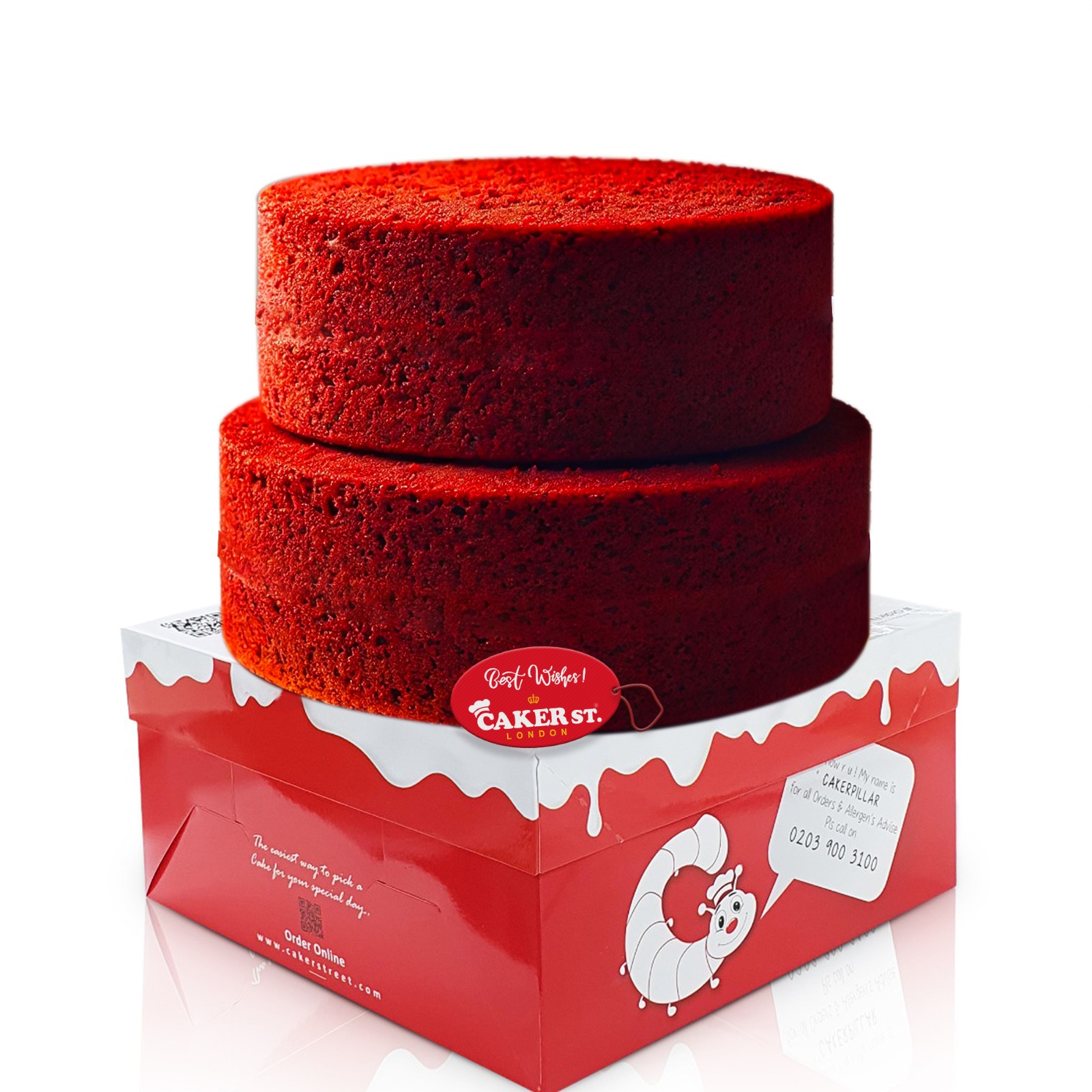 Red Velvet Round Two-Tier Cake Sponge