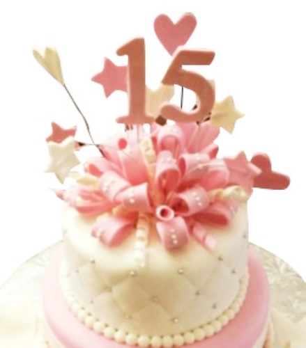 1 Birthday Cake Topper Number 15 Anniversary Decoration Favors Party Silver