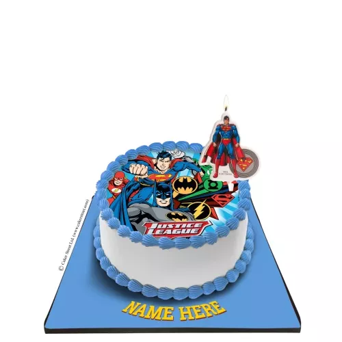 Superman Cake With Superman Candle