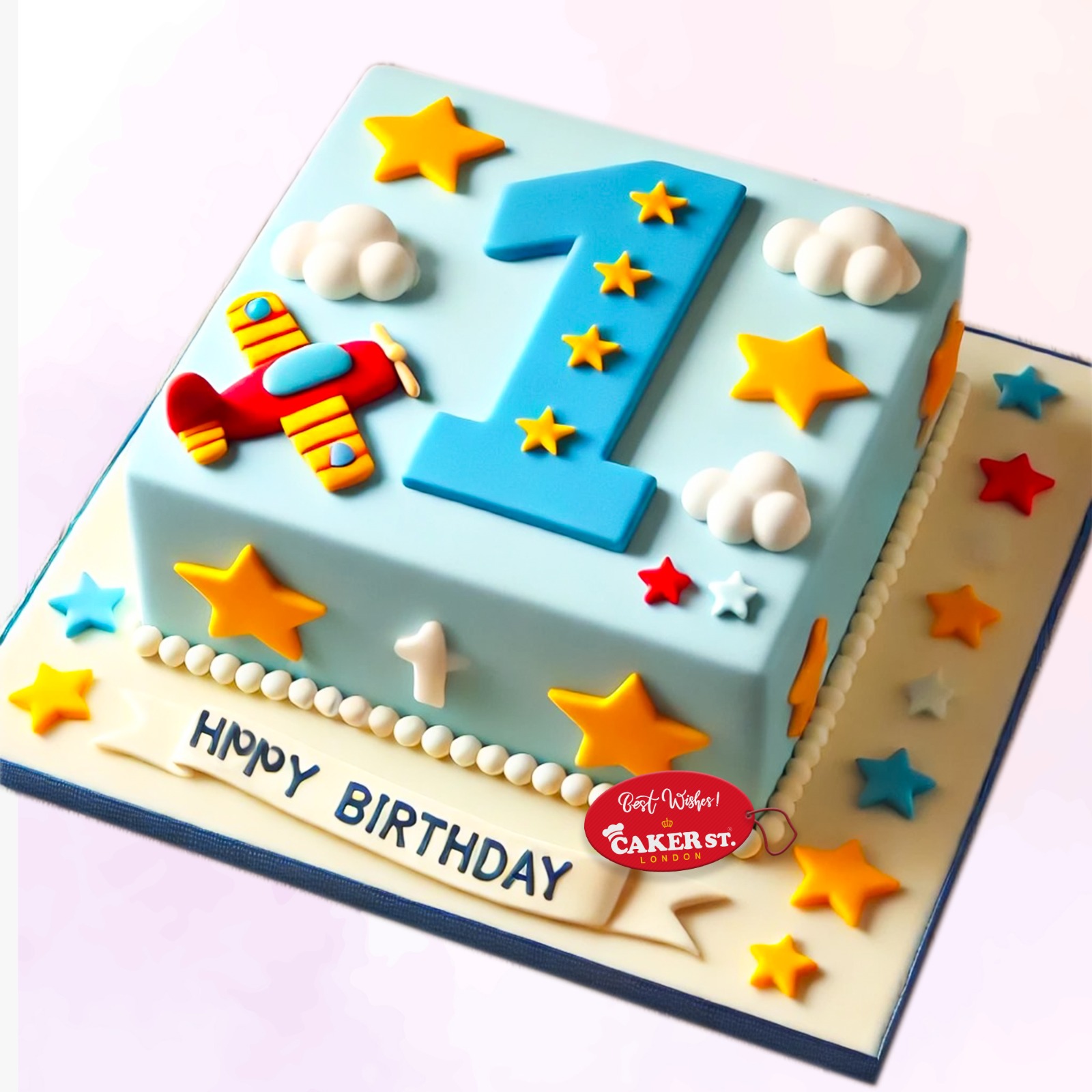 Sky Adventure 1st Birthday Cake For Boys 