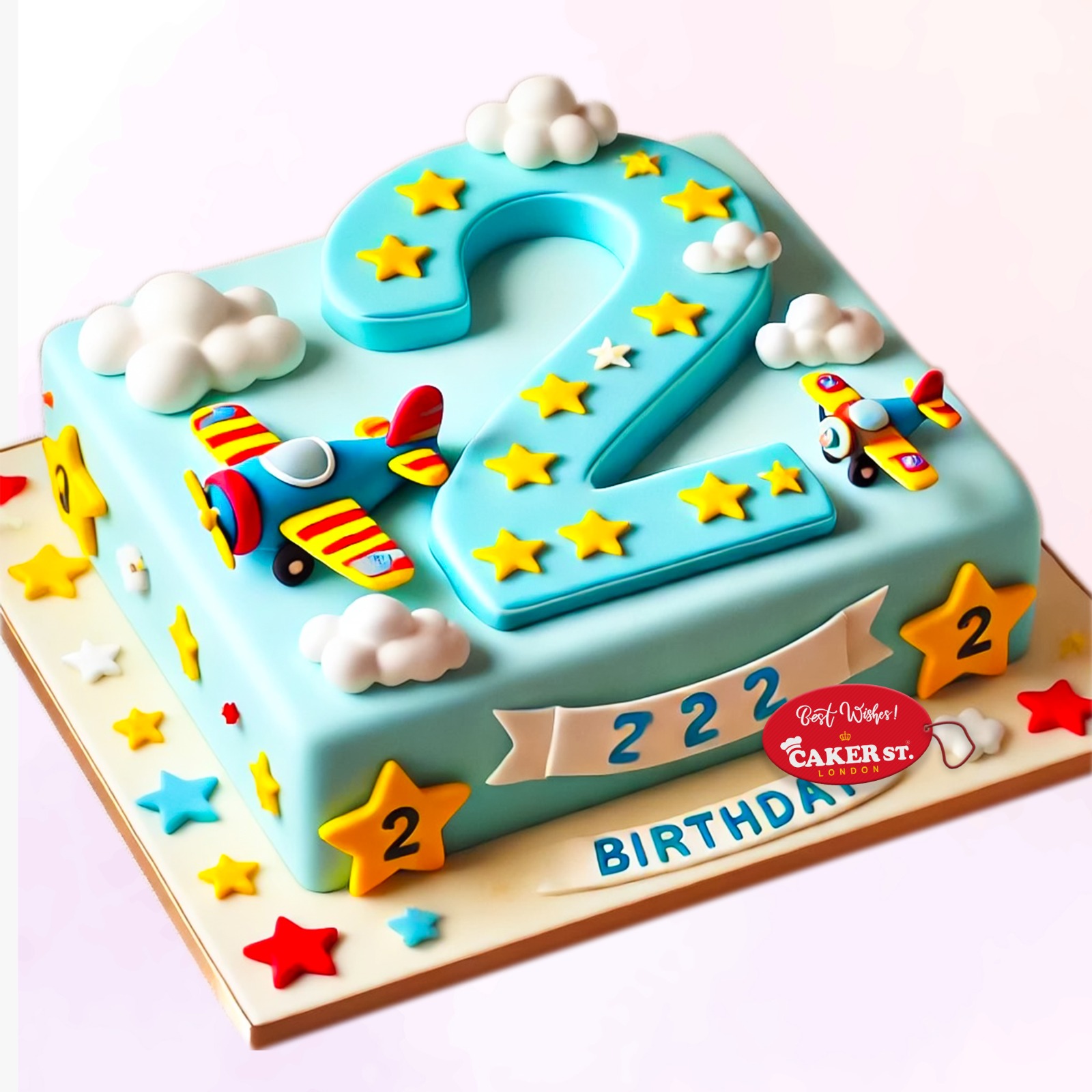 Sky Adventure 2nd Birthday Cake For Boys